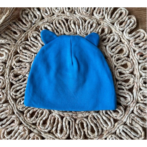 Dojčenská čiapočka s uškami Mamatti, Balón - modrá, veľ. 62