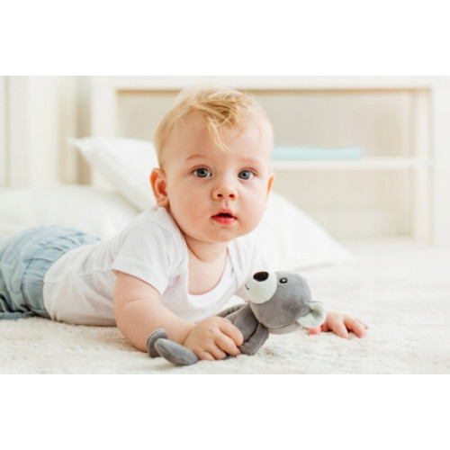 Detská plyšová hračka/maznáčik Macko, 19cm, sivý