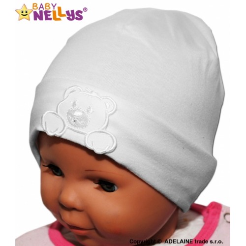 Bavlnená čiapočka Medvedík Baby Nellys ® - biela