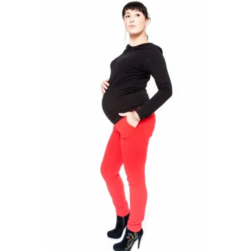 Tehotenské nohavice Be Maamaa - KALI červené