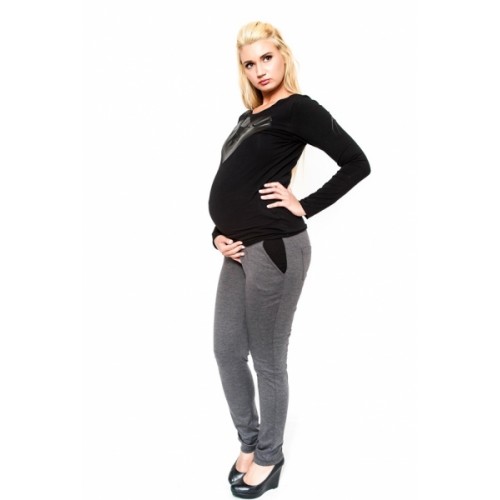 Tehotenské nohavice Be Maamaa - NINA sivá