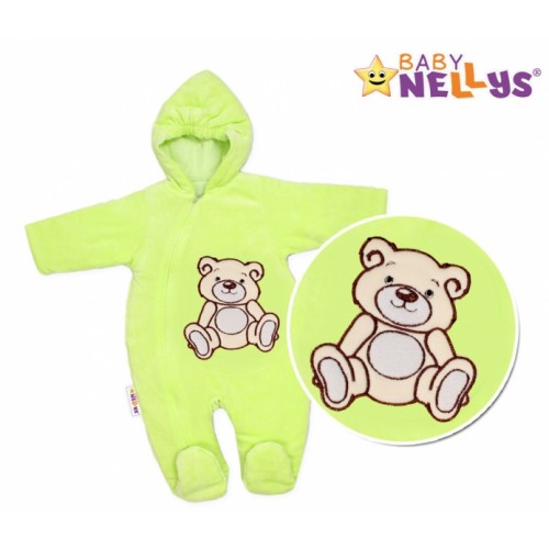 BABY NELLYS Kombinézka/overal Medvedík Teddy - zelená