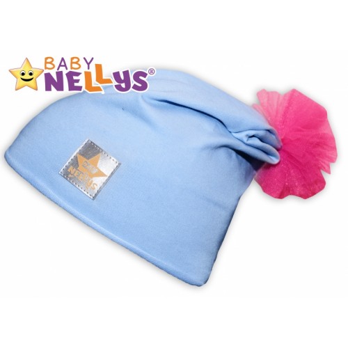 Bavlnená čiapočka Tutu květinka Baby Nellys ® - sv. modrá