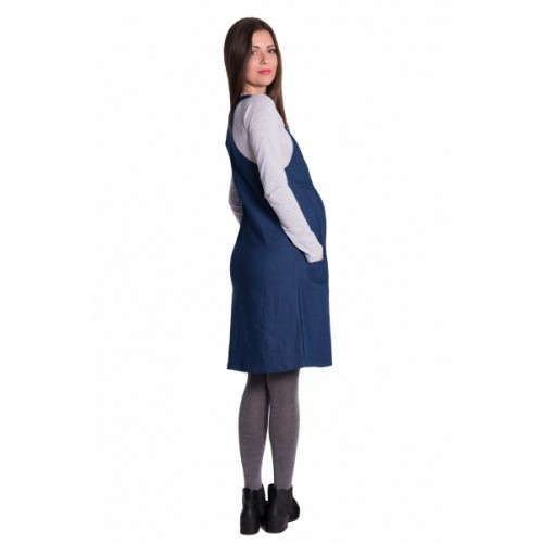 Be MaaMaa Tehotenské, Zahradníčkové šaty - jeans, vel´. XL