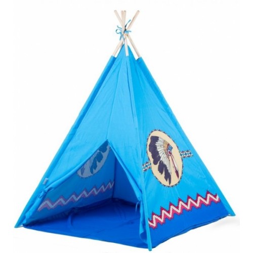 Eco toys Detský indiánsky stan - modrý indián