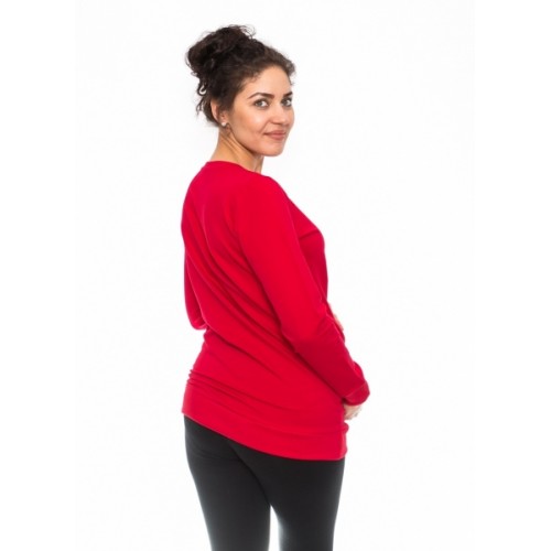 Be MaaMaa Tehotenské triko, mikina Renifer - červené, veľ. XL