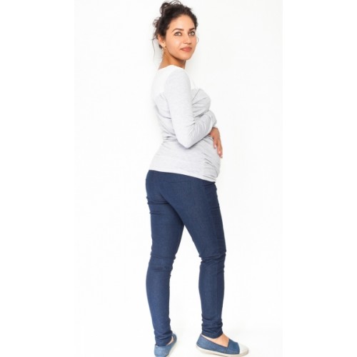 Be MaaMaa Tehotenské nohavice / jeans Rosa - granátové, veľ. XL