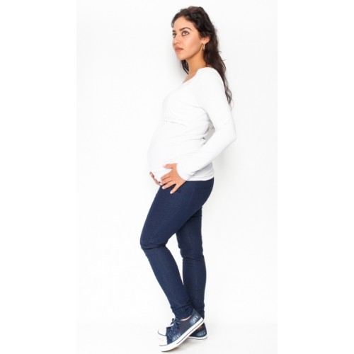 Be MaaMaa Tehotenské nohavice / jeans Rosa - granátové, veľ. XL